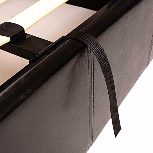 Kosy Koala Black Synthetic Leather Single Ottoman Storage Bed with Side Lift W/D/H: 100 x 200 x 33.47 cm – 4