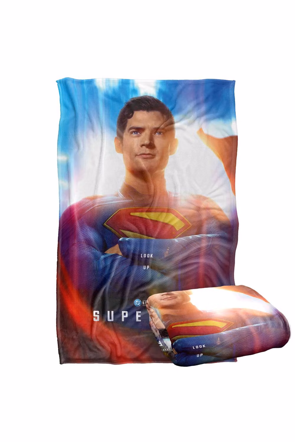 Warner Bros. Superman (2025) Look Up Poster Super Soft Fleece Throw Blanket, Multicolour, W/D/H: 91 x 147 cm – 7