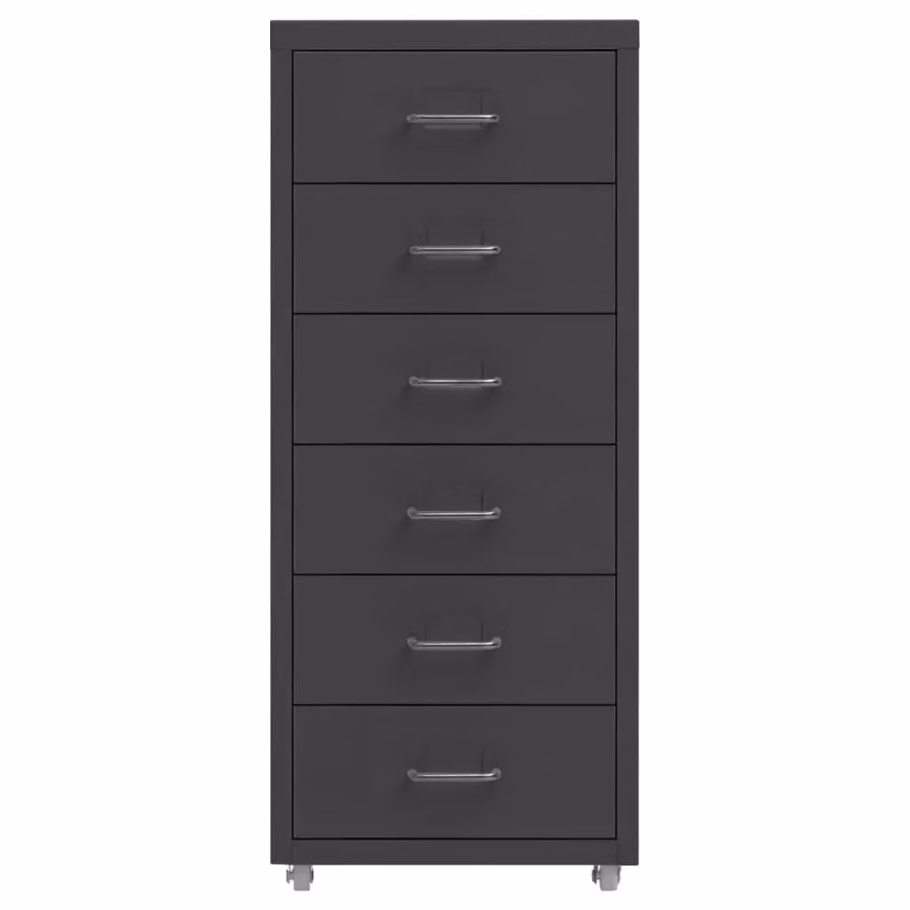 Berkfield Home Mobile File Cabinet in Anthracite and Black Metal, W/D/H: 28 x 41 x 69 cm – 2