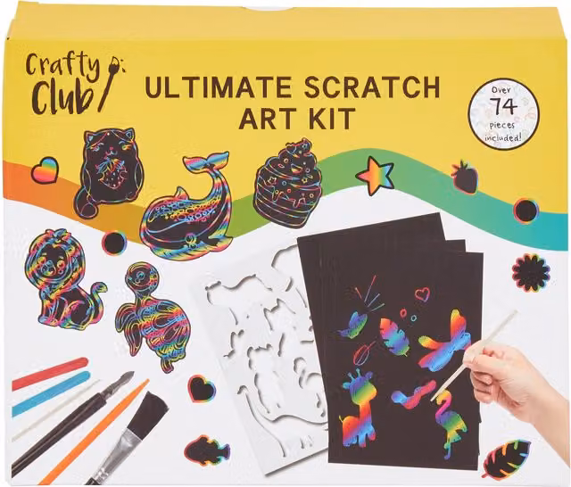 Crafty Club Kids Ultimate Scratch Art Kit, Multicolour Paper Set