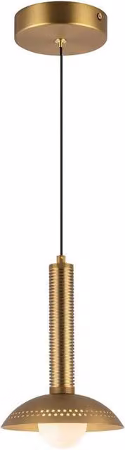 Netlighting Arden Integrated LED Mini Pendant Light in Brushed Gold with Warm White 3000K Light – 1