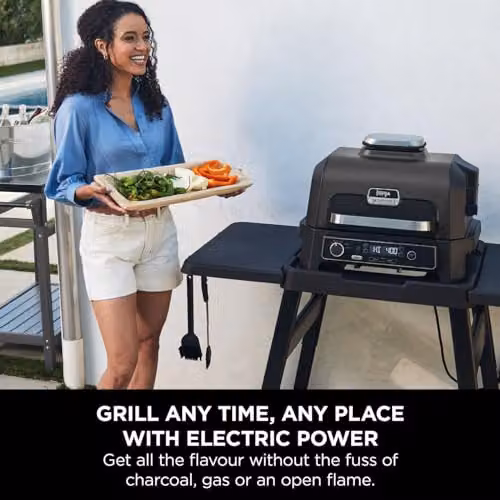 Ninja Woodfire Pro XL Electric BBQ Grill and Smoker with Digital Probe, Grey and Black – 7