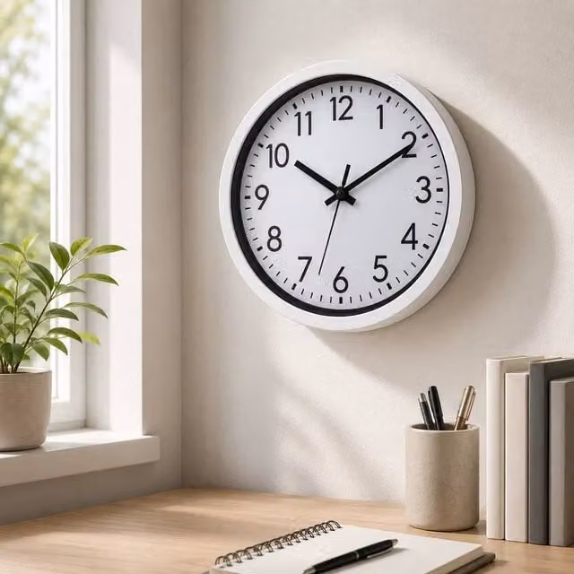 Kelvenix Round Silent Analog Wall Clock in White