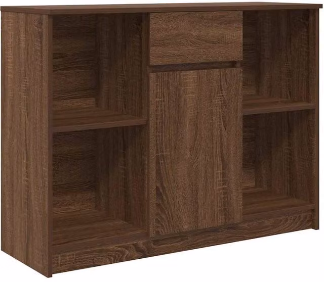 Berkfield Home Modern Sideboard with Drawer in Brown Oak, W/D/H: 101 x 35 x 76 cm – 1