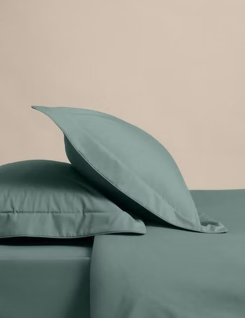 M&S 2 Pack Egyptian Cotton Oxford Pillowcases in Smokey Green