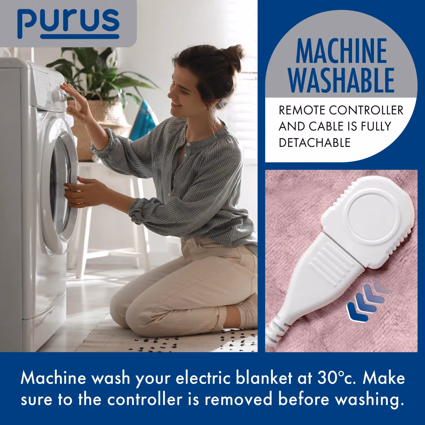 Purus Deluxe Pink XL Electric Heated Throw Blanket with Soft Fleece, Variable Heat and Timer Settings – 6