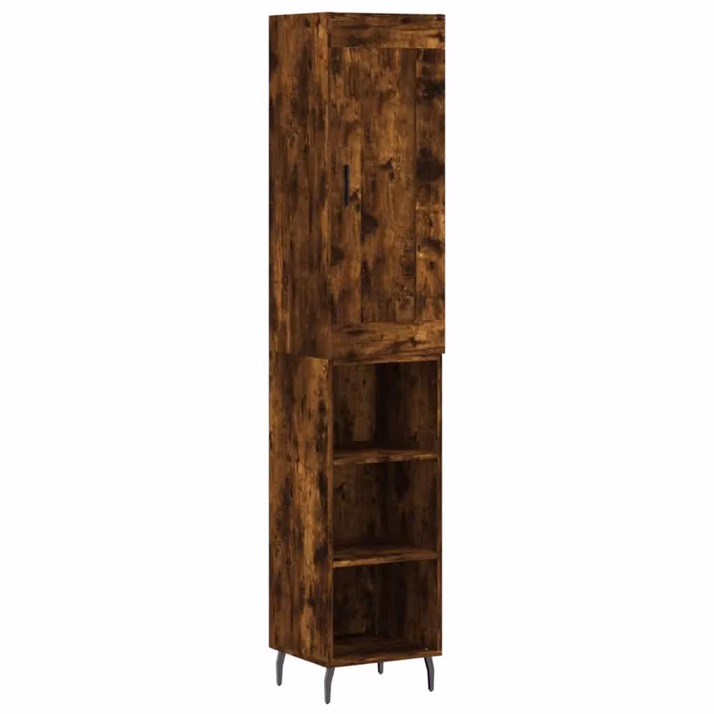 Berkfield Home Smoked Oak Highboard in Brown, W/D/H: 34.5 x 34 x 180 cm – 2