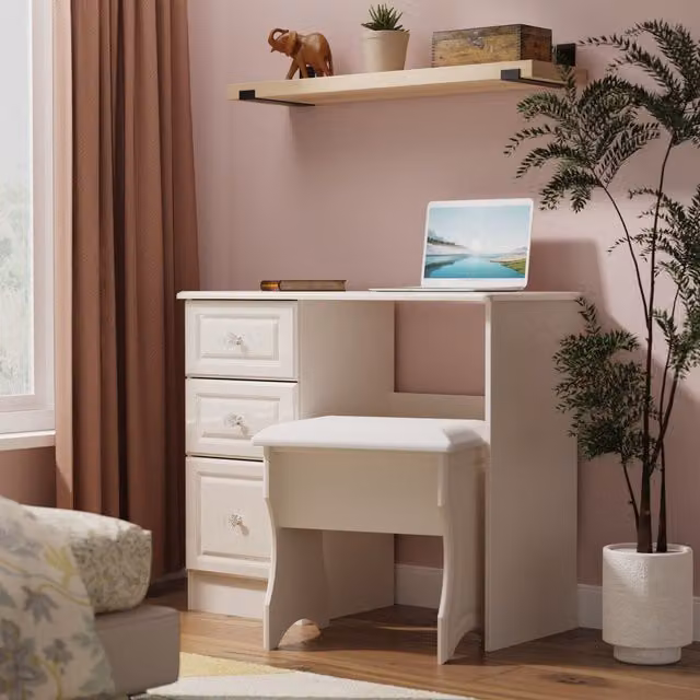 Ready Assembled 2 U Stratford 3 Drawer Vanity in Taupe – 1