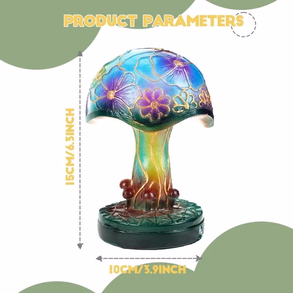 SPETLEK Multicolour Mushroom Resin Night Light with USB Connection – 4