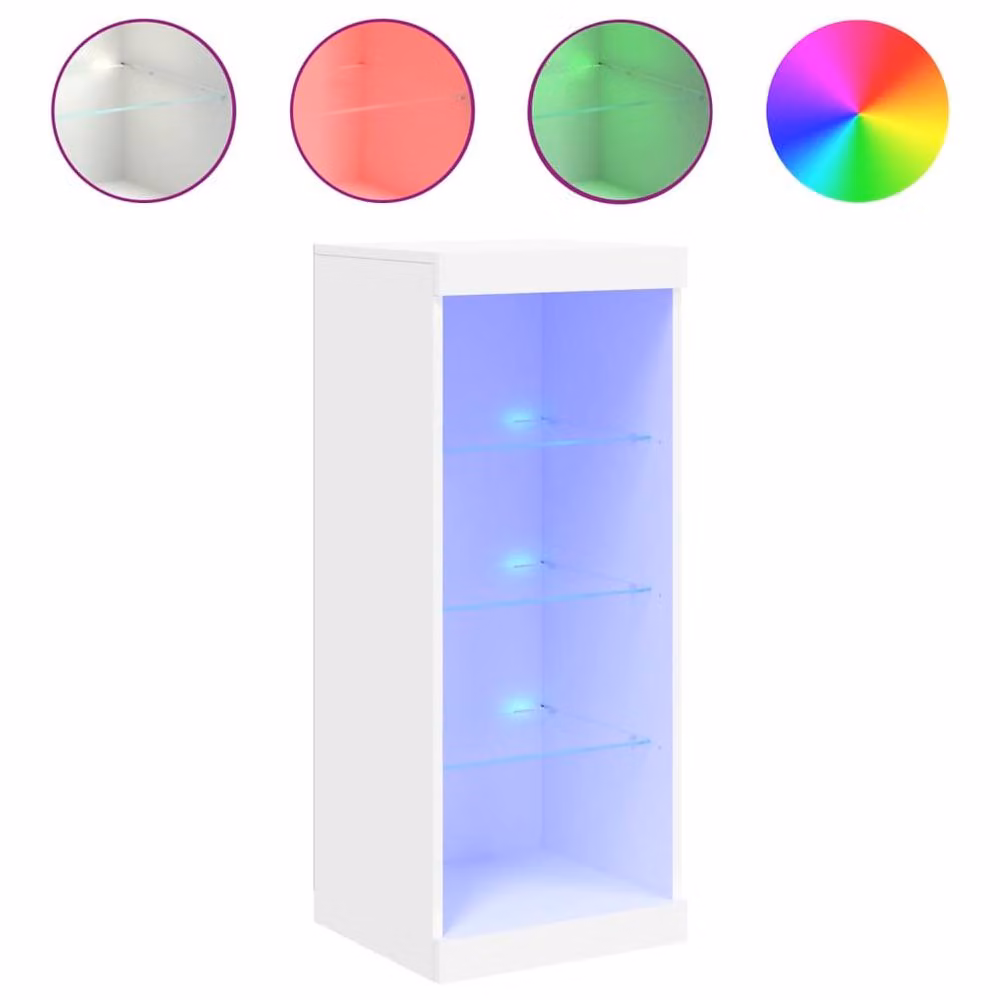 Berkfield Home White Sideboard with Integrated LED Lights, W/D/H: 41 x 37 x 100 cm – 3