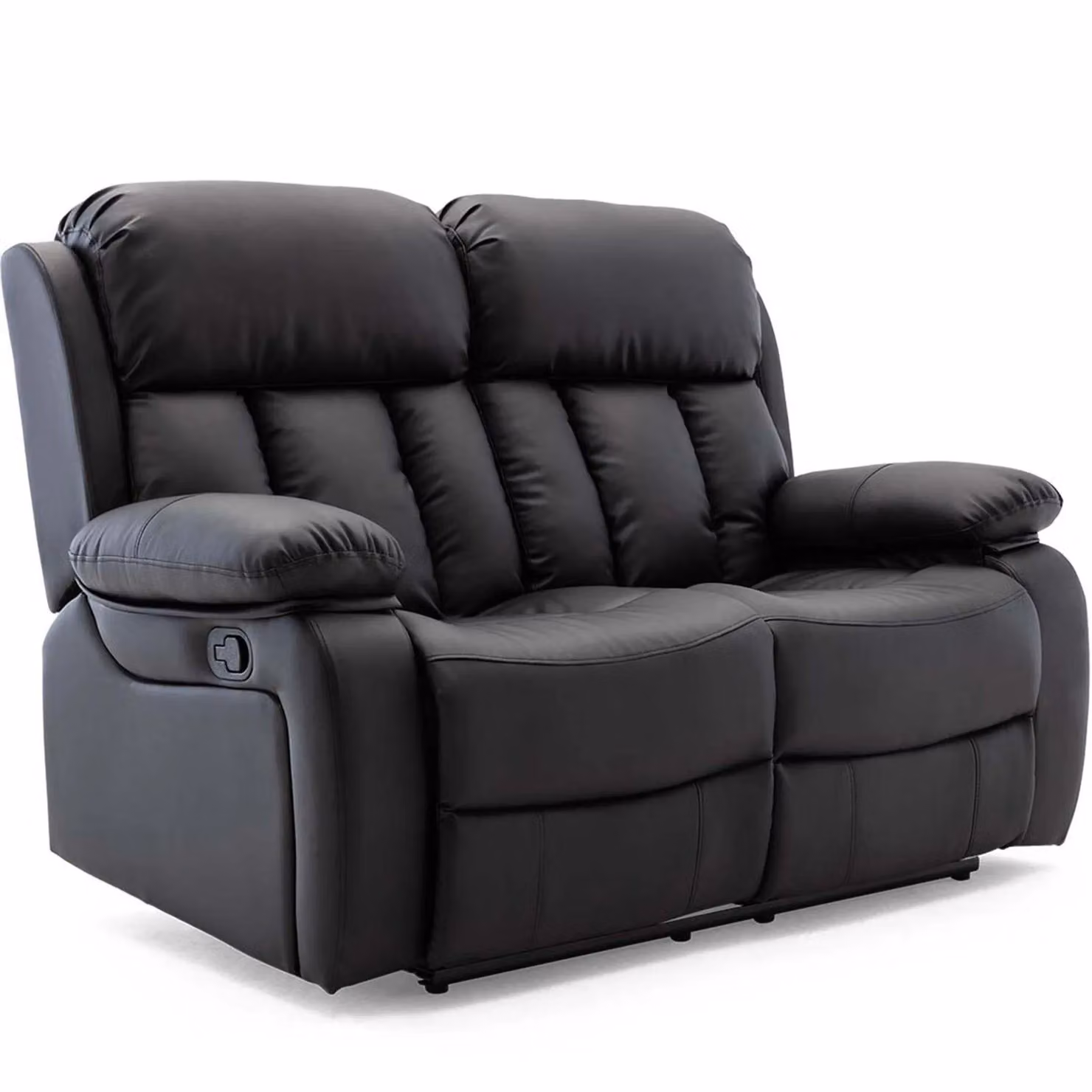 More4Homes Chester 2 Seater Manual High Back Bonded Leather Recliner Sofa in Black – 2