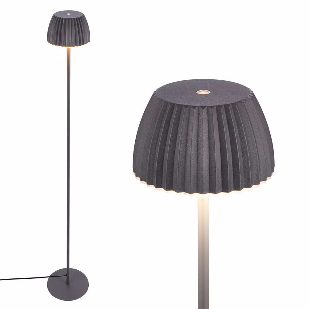 Briloner LED Floor Lamp in Black with Warm White Light, Dimmable, USB, and Touch Control, Height: 124 cm – 2