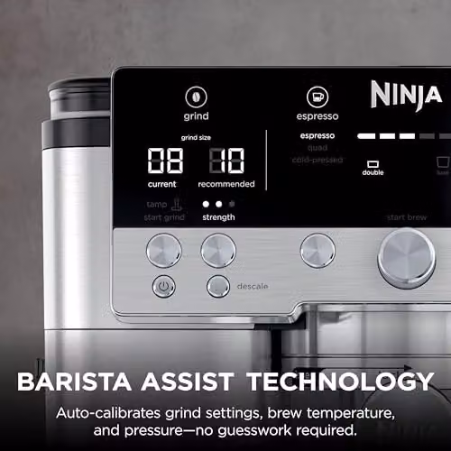 Ninja Luxe Premier 3-in-1 Coffee Machine with Cold Brew Function and Integrated Scale, Silver, Stainless Steel, W/D/H: 34.4 x 33.6 x 37.2 cm – 5