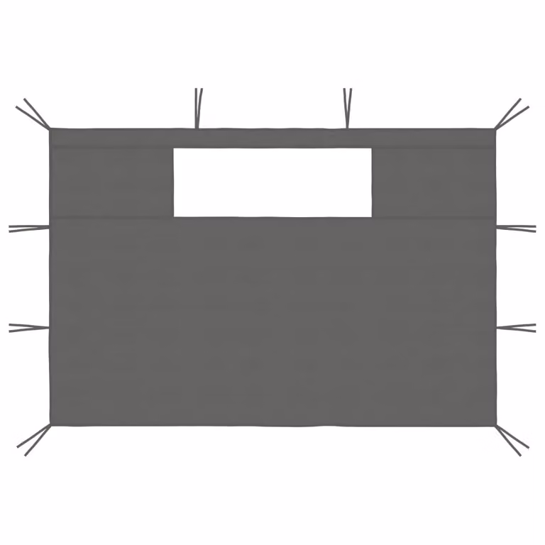Berkfield Home Gazebo Sidewalls with Windows, 2 Piece Set, Anthracite and Black PVC