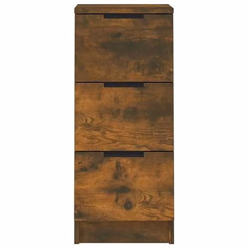 vidaXL Set of 2 Modern Smoked Oak Sideboards in Brown MDF, W/D/H: 30 x 30 x 70 cm – 3