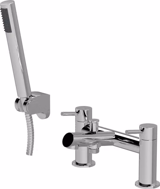 Balterley Chrome Two Handle Deck Mounted Bath Shower Mixer Tap in Silver