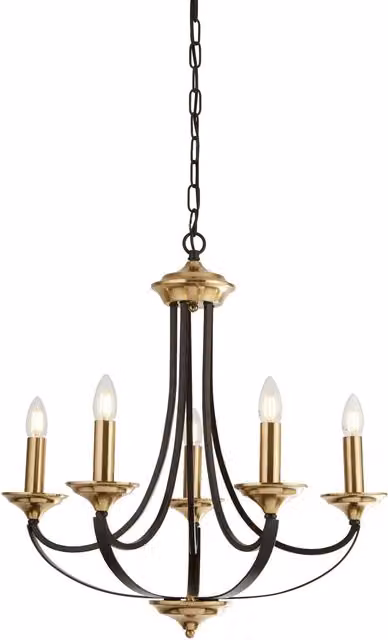 Steeple Five Light Bronze Metal Pendant Light