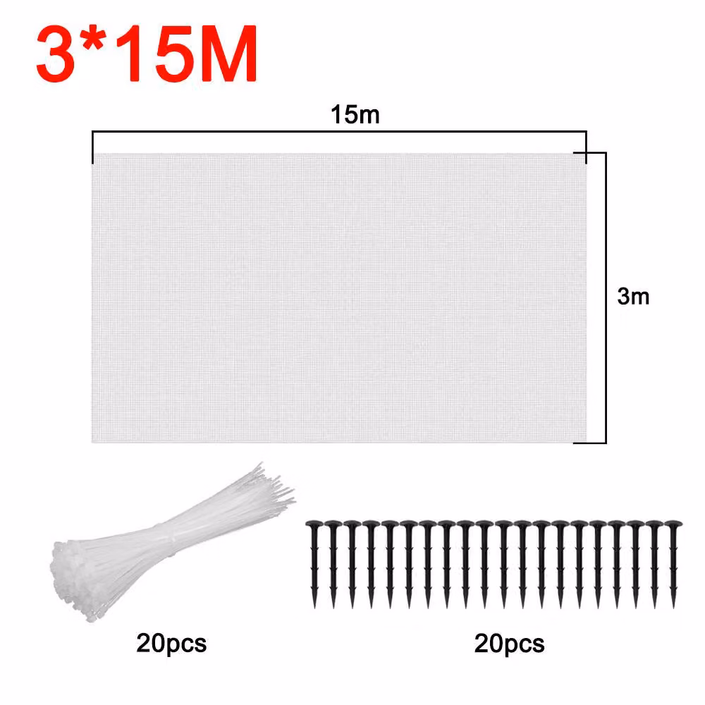Ventryn White Insect Net for Vegetable Plants and Bird Protection, 3 x 15 m – 2