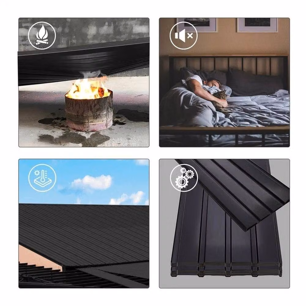 FLAVORA 24 Pack Corrugated Galvanised Metal Roof Sheets in Black, W: 100 cm, D: 1000 cm – 4
