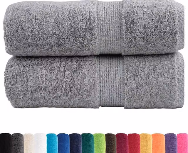 Berkfield Home SOLUND Premium Cotton Terry Guest Towels, Grey, 2 Pack, W: 30 cm x H: 50 cm, 600gsm