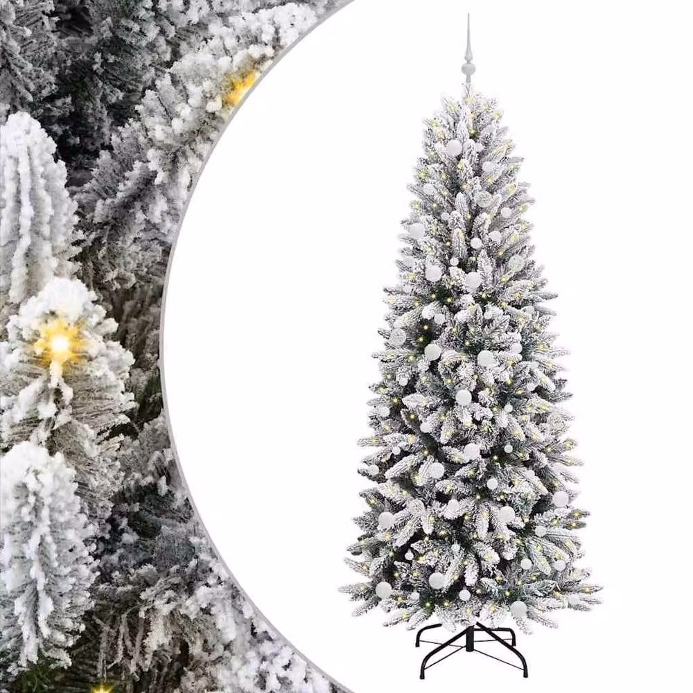 Berkfield Home Artificial Christmas Tree with 300 White LEDs, W/D/H: 78 x 78 x 210 cm – 2