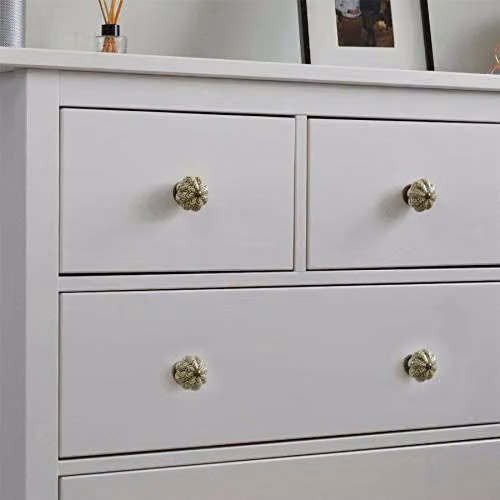 Nicola Spring Floral Ceramic Cabinet Knobs, Green, Pack of 12 – 4