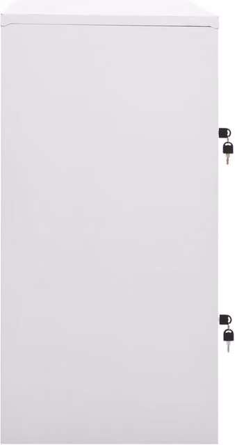 Berkfield Home Freestanding Metal Locker Cabinet in Matt Grey, W/D/H: 90 x 45 x 92.5 cm