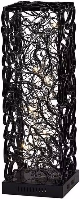 Netlighting Essen 6-Light Table Lamp in Black and Silver with G4 Bulbs – 1