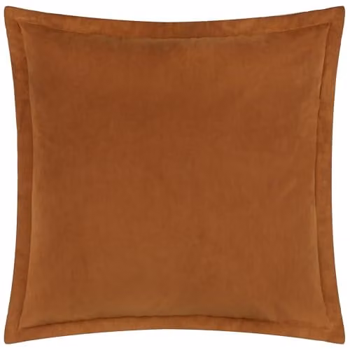 Yard Merton Square Velvet Cushion in Brown and Orange, W/D/H: 55 x 55 x 55 cm – 1