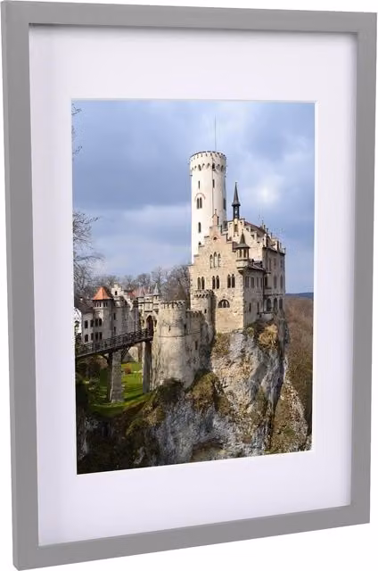 Nicola Spring A3 Grey Rectangular Photo Frame with White A4 Mount and Glass Aperture for Wall Mounting – 3
