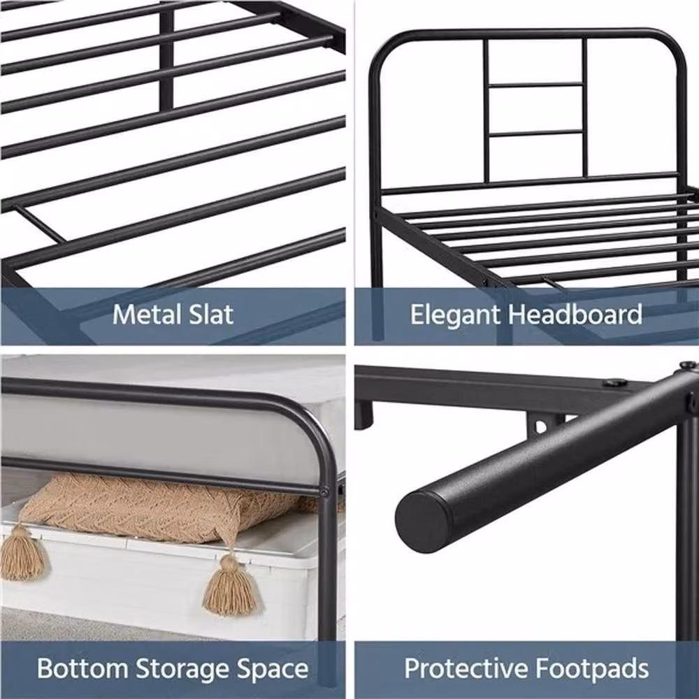 Kelvenix Black Single Metal Bed Frame, W/D/H: 90 x 190 cm – 5