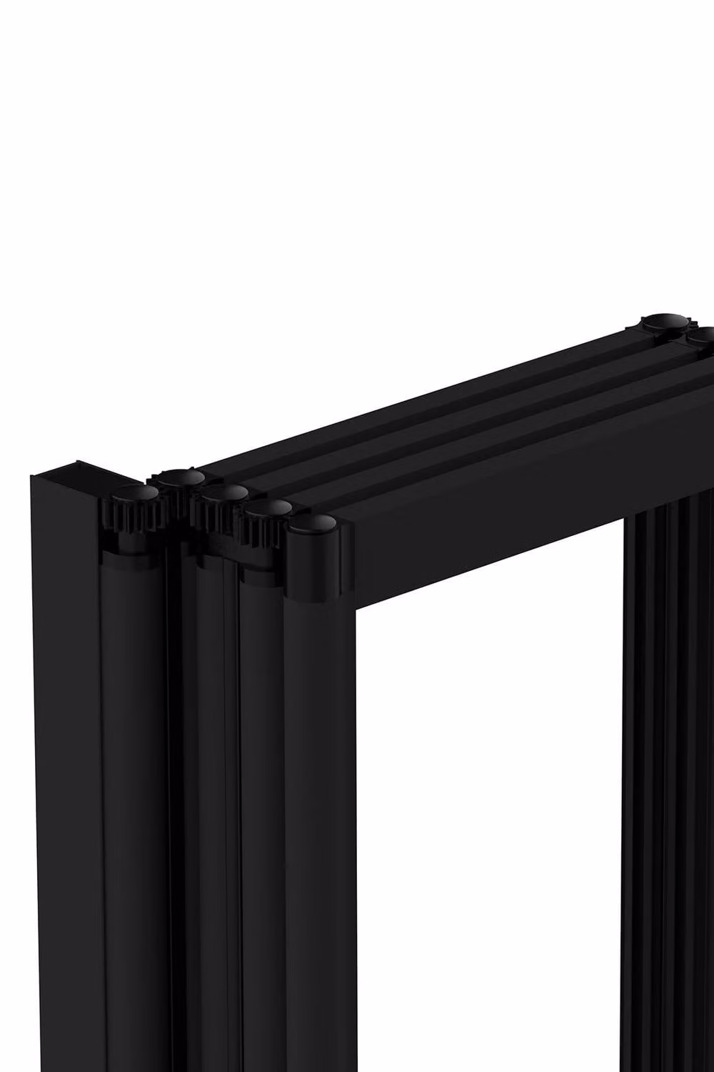 Living and Home 4 Panel Folding Glass Bath Shower Screen in Black with Clear Glass – 5