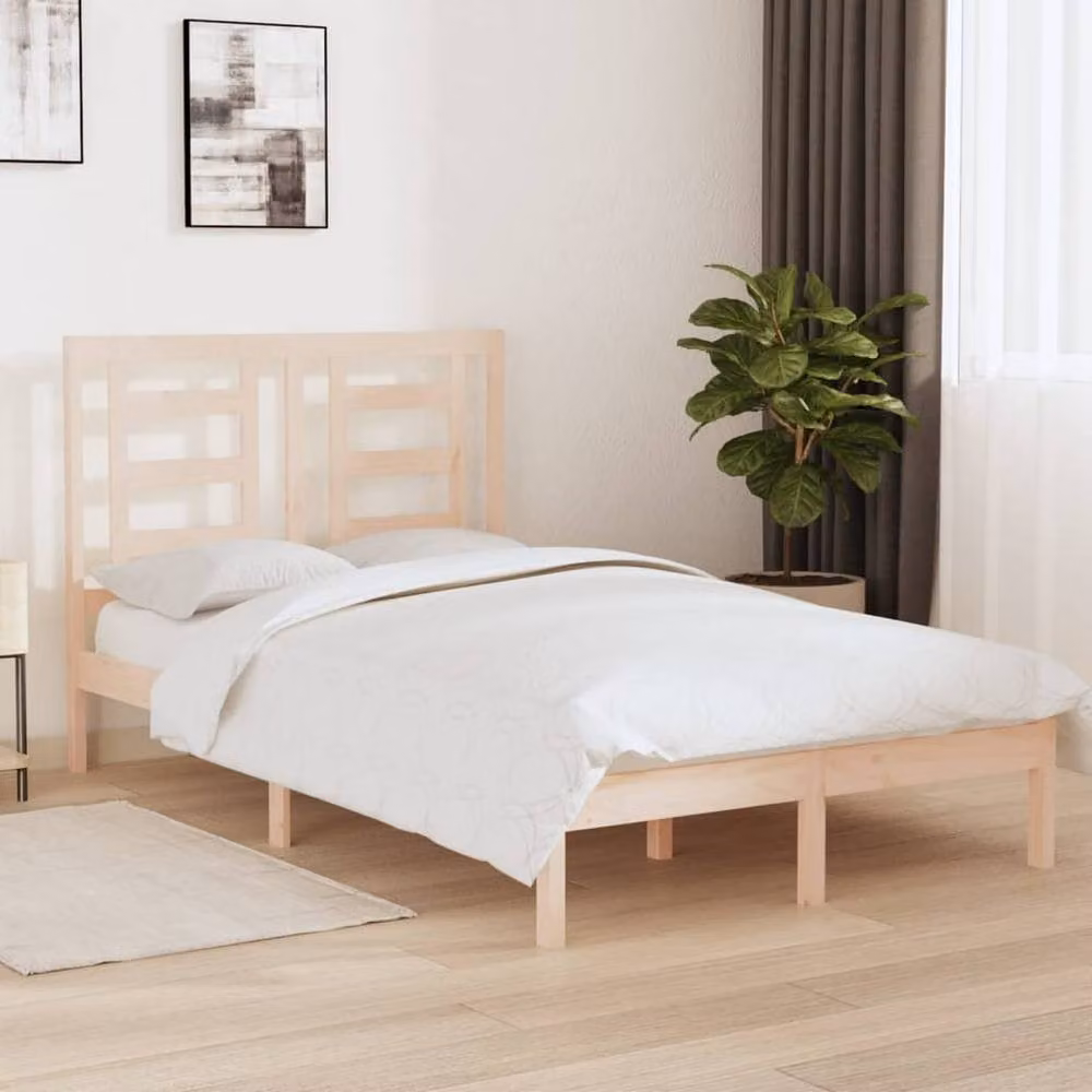 Berkfield Home Solid Wood Pine Bed Frame in Beige, W/D/H: 120 x 200 cm – 2