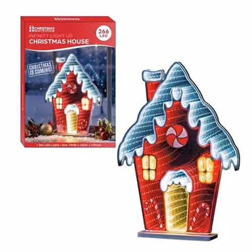 The Christmas Workshop Christmas House Infinity Double-Sided Multi-Coloured Christmas Light, Height: 40 cm – 5