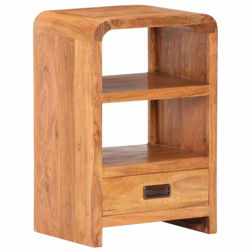 Berkfield Home Beautiful Bedside Table in Brown Solid Acacia Wood, W/D/H: 40 x 30 x 60 cm – 2