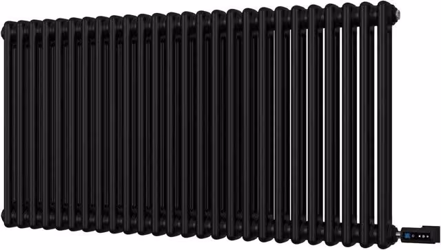 Alpha Black 2 Column Electric Steel Radiator, 1200W, H: 1164 mm, W: 600 mm