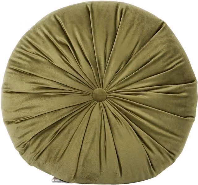 Divante Round Green Velvet Cushion