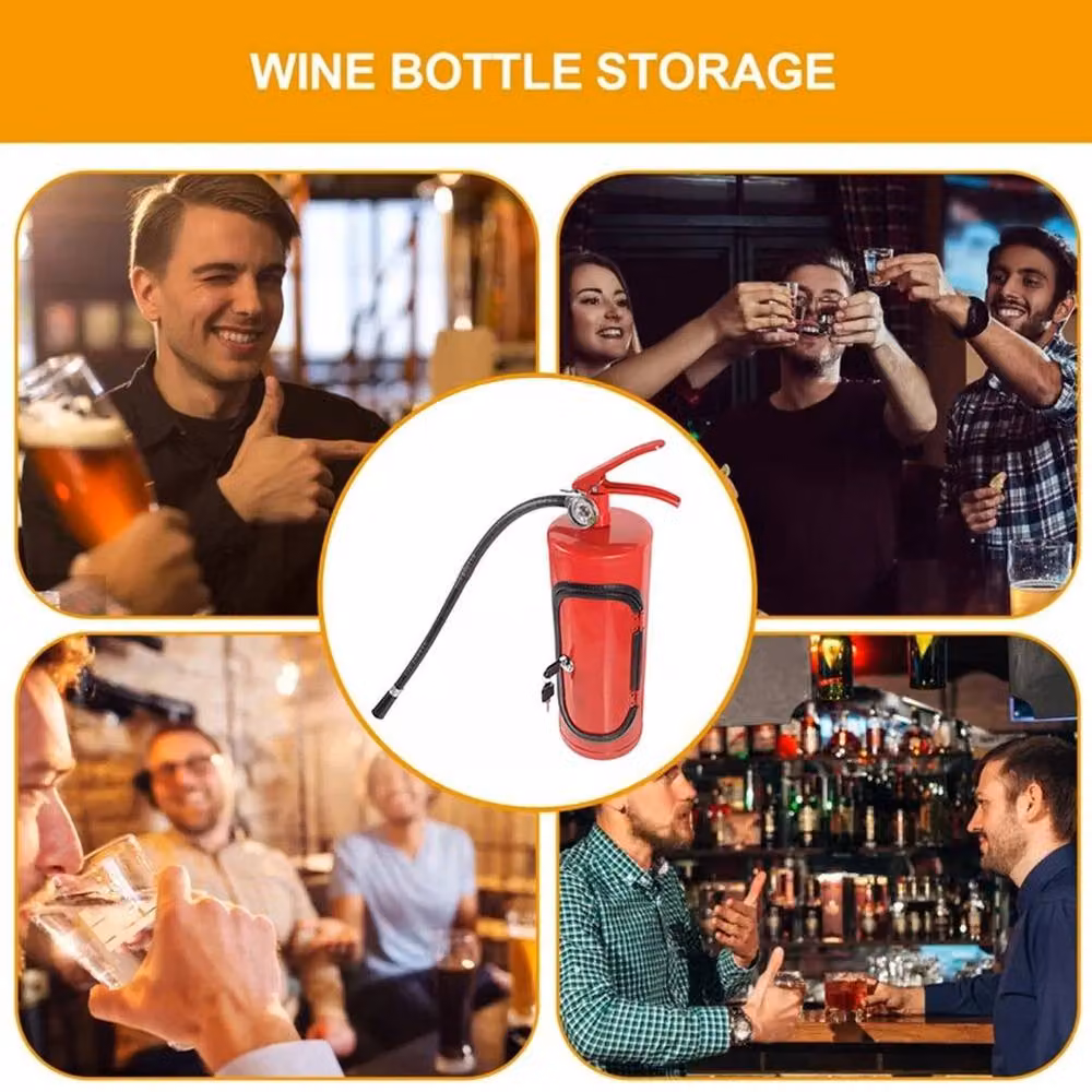 FLAVORA Red Mini Bar Wine Cabinet with Bottle Rack and Hinged Doors, W/D/H: 80 x 100 x 85 cm – 4