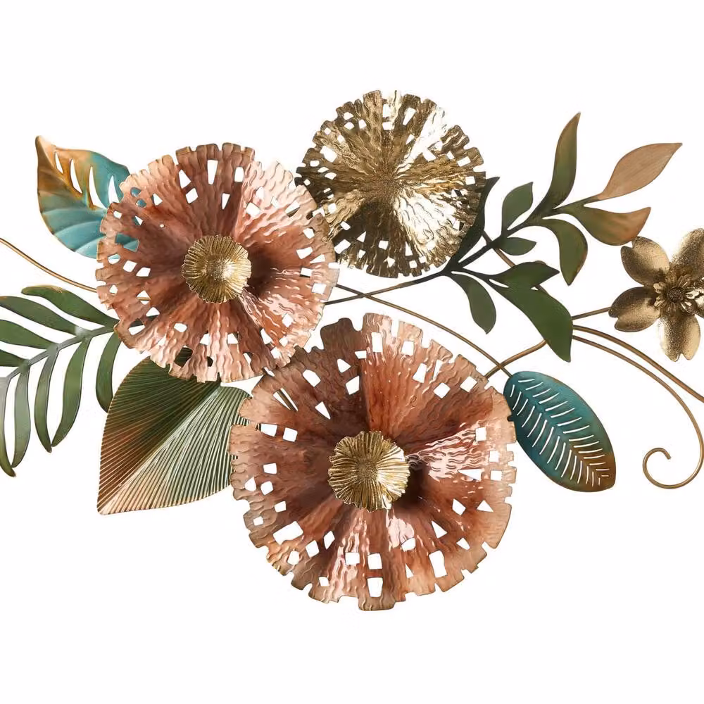 Wyld and Coco Studio Multicolor Handcrafted Metal Floral Wall Art – 2