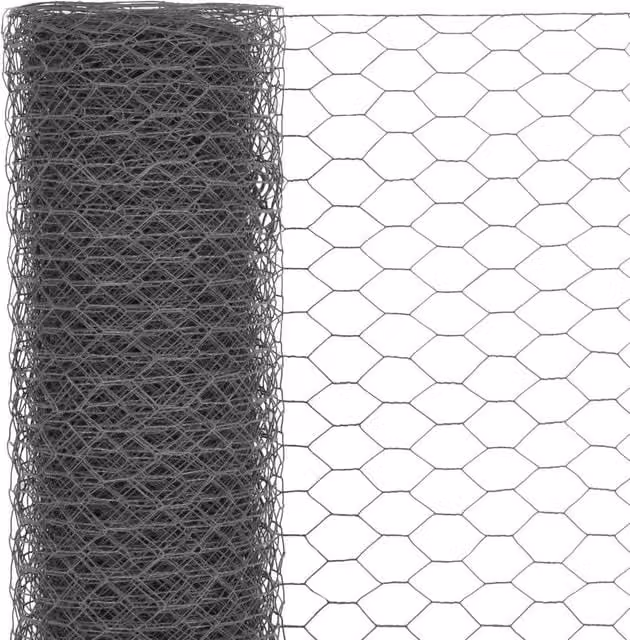 Berkfield Home Sturdy Steel Chicken Wire Fence with PVC Coating, Grey, 25 x 0.75 m – 1