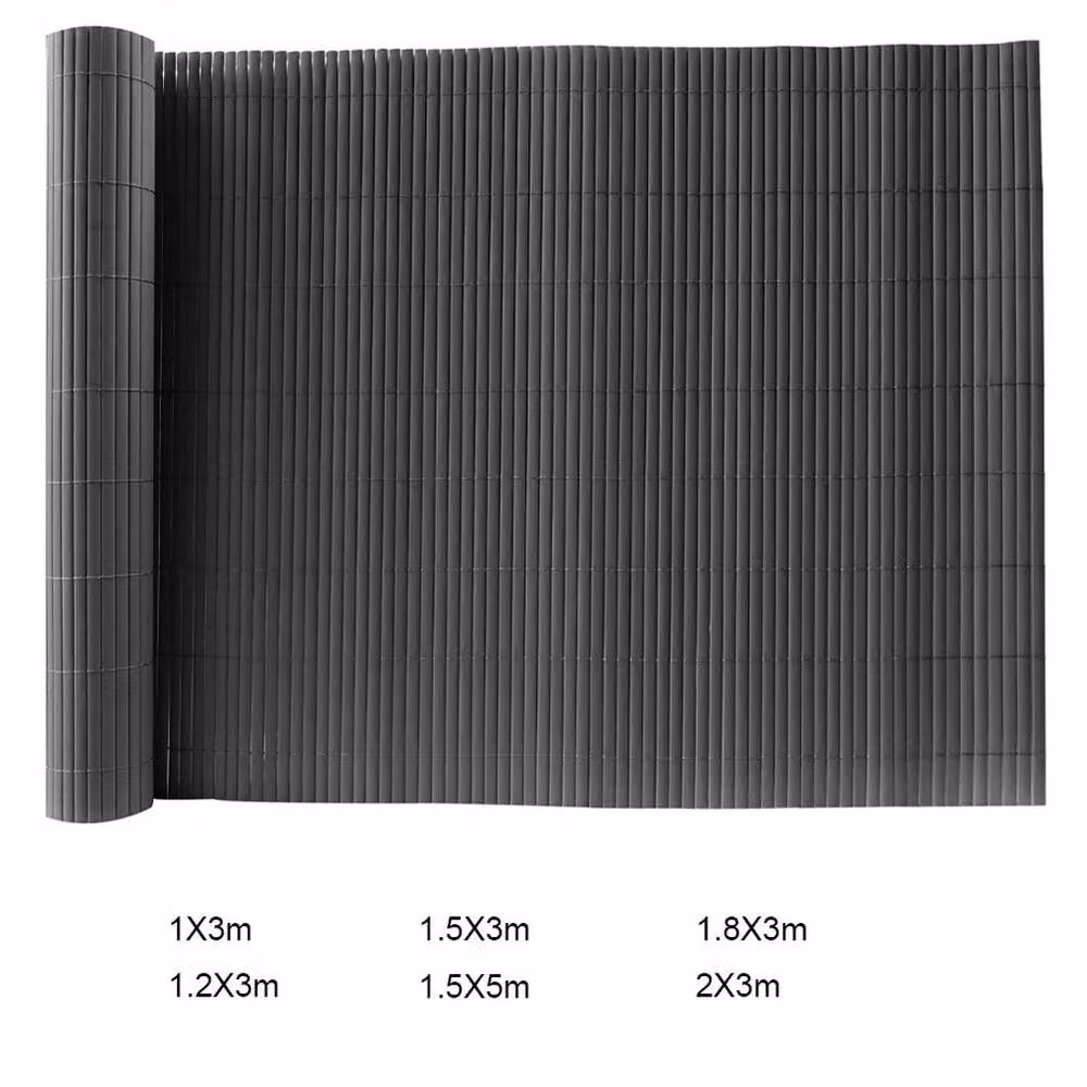 SPETLEK Dark Grey PVC Woven Bamboo Garden Privacy Fence Strip, W/H: 100 x 60 cm – 2