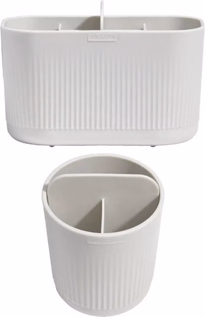 ReBorn Bathroom Caddy Bundle with Toothbrush Holder in White