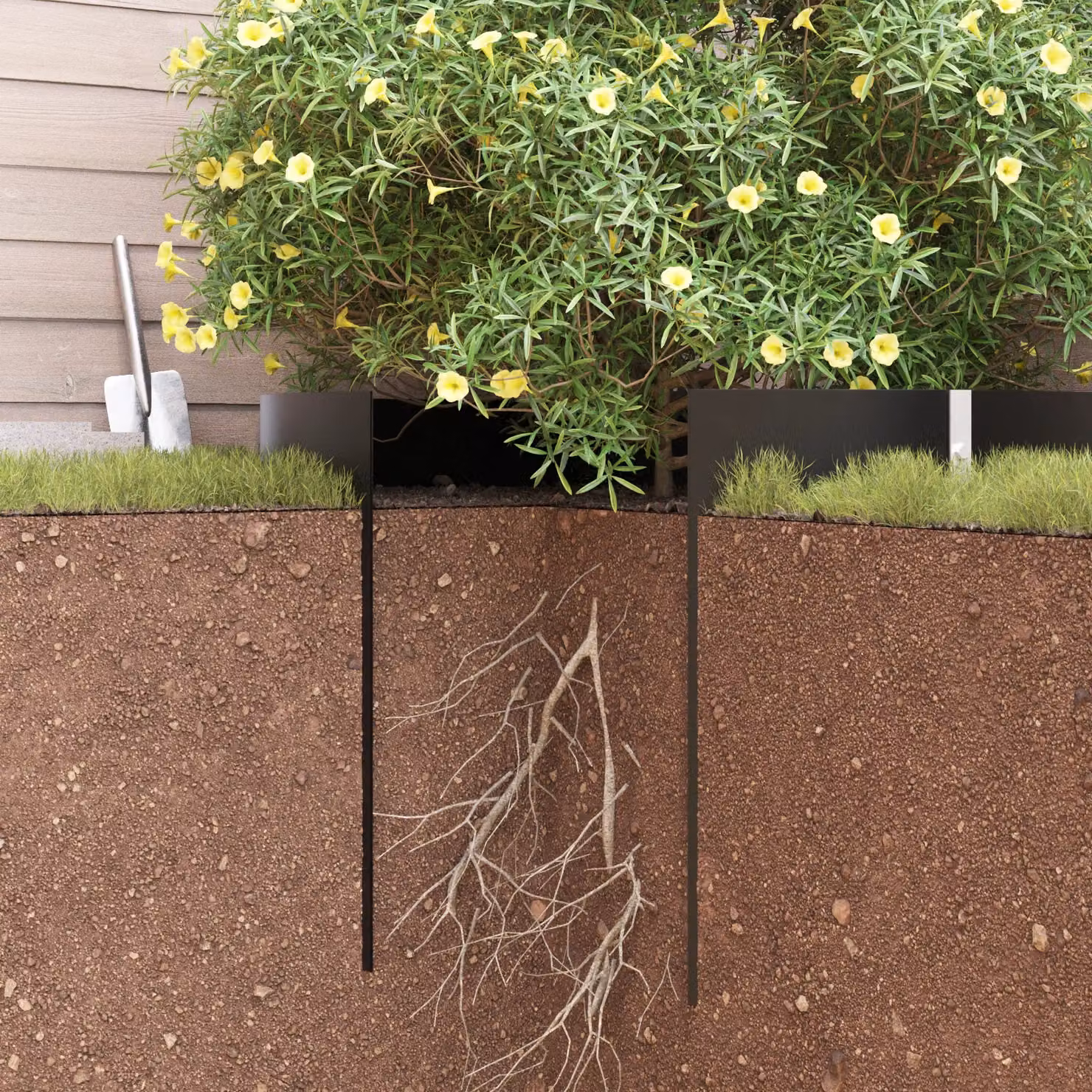 Berkfield Home Root Barrier with Connecting Rails, Black, 1 x 5 m, 1.5 mm HDPE – 4