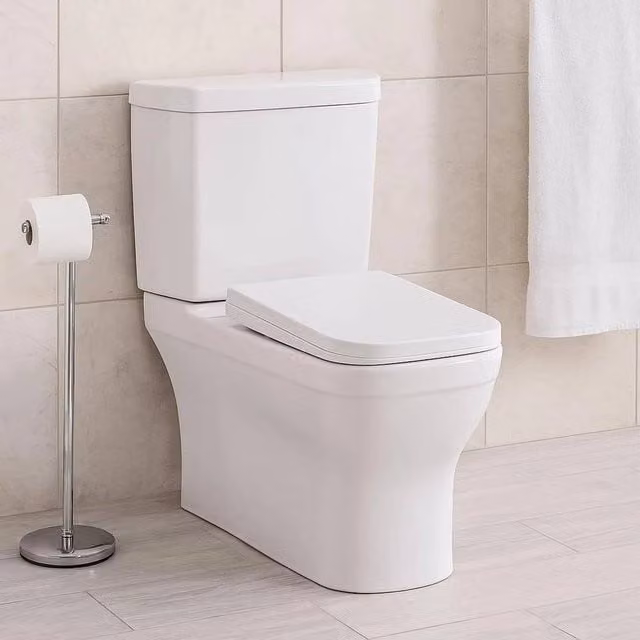 EONLION 18in Universal Oval Bathroom Toilet Seat in White
