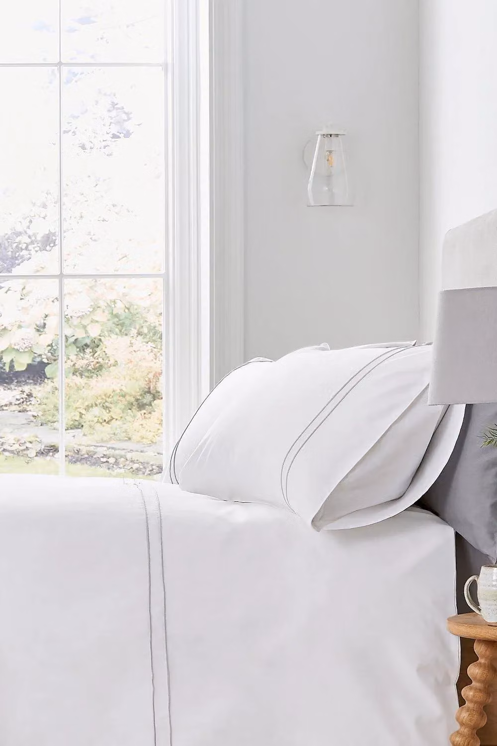 Murmur Catherine Cotton Percale Standard Pillowcase in Grey