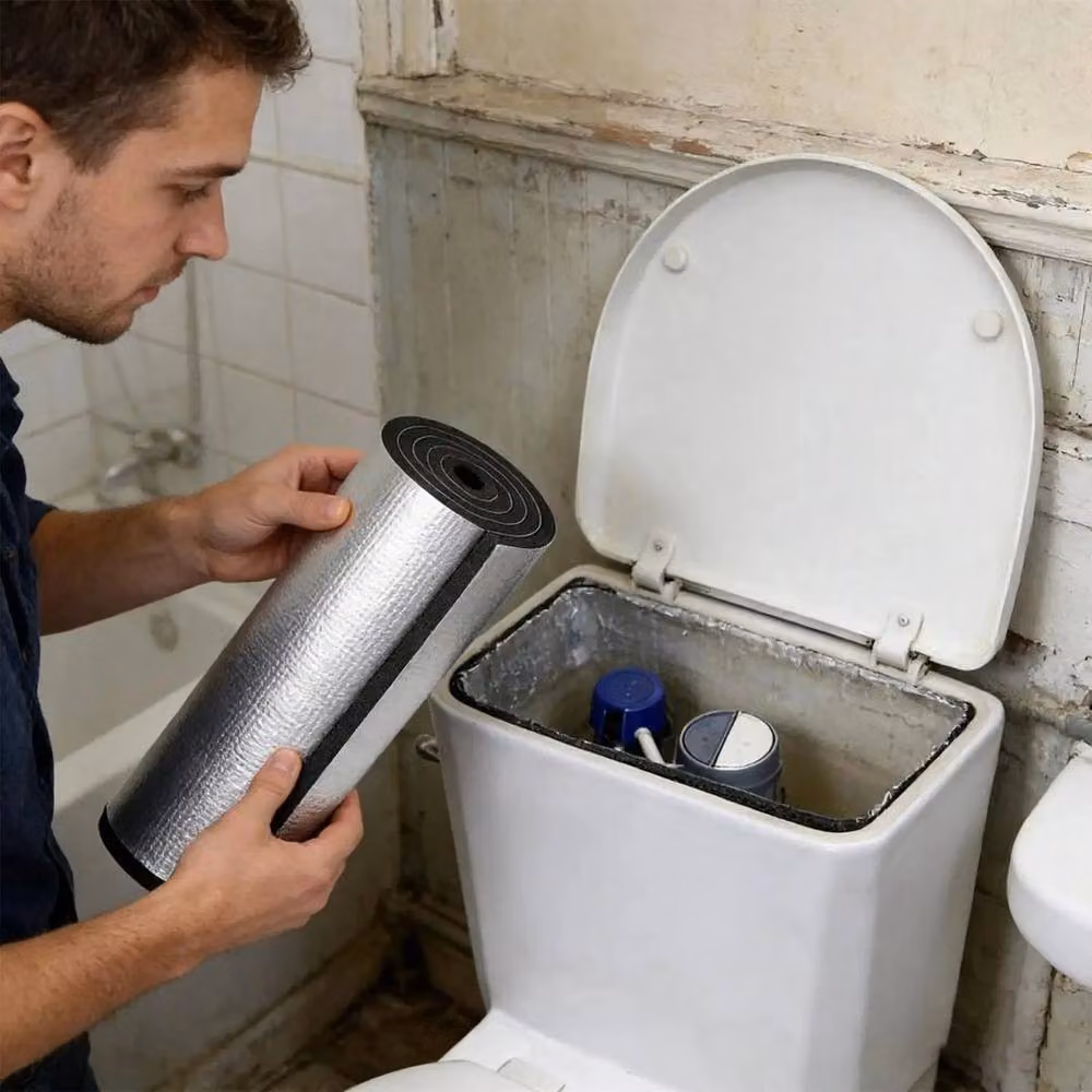 NESTLUNE Toilet Cistern Anti Condensation Insulation Pad in Grey – 4