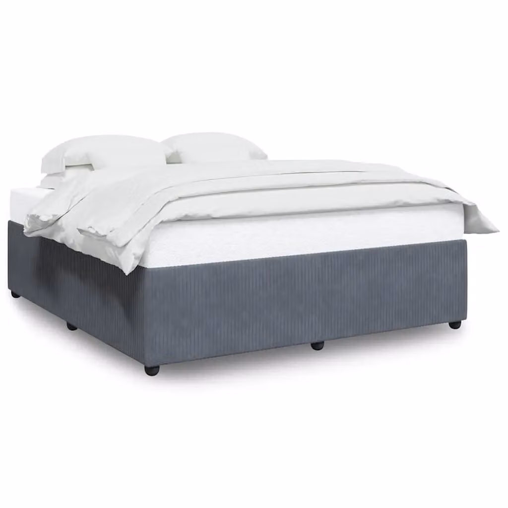 Berkfield Home Super King Upholstered Velvet Bed Frame in Dark Grey – 2