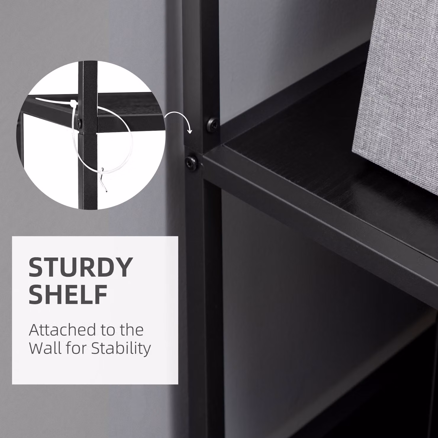 HOMCOM Industrial 7 Tier Accent Display Rack and Bookcase in Black – 6