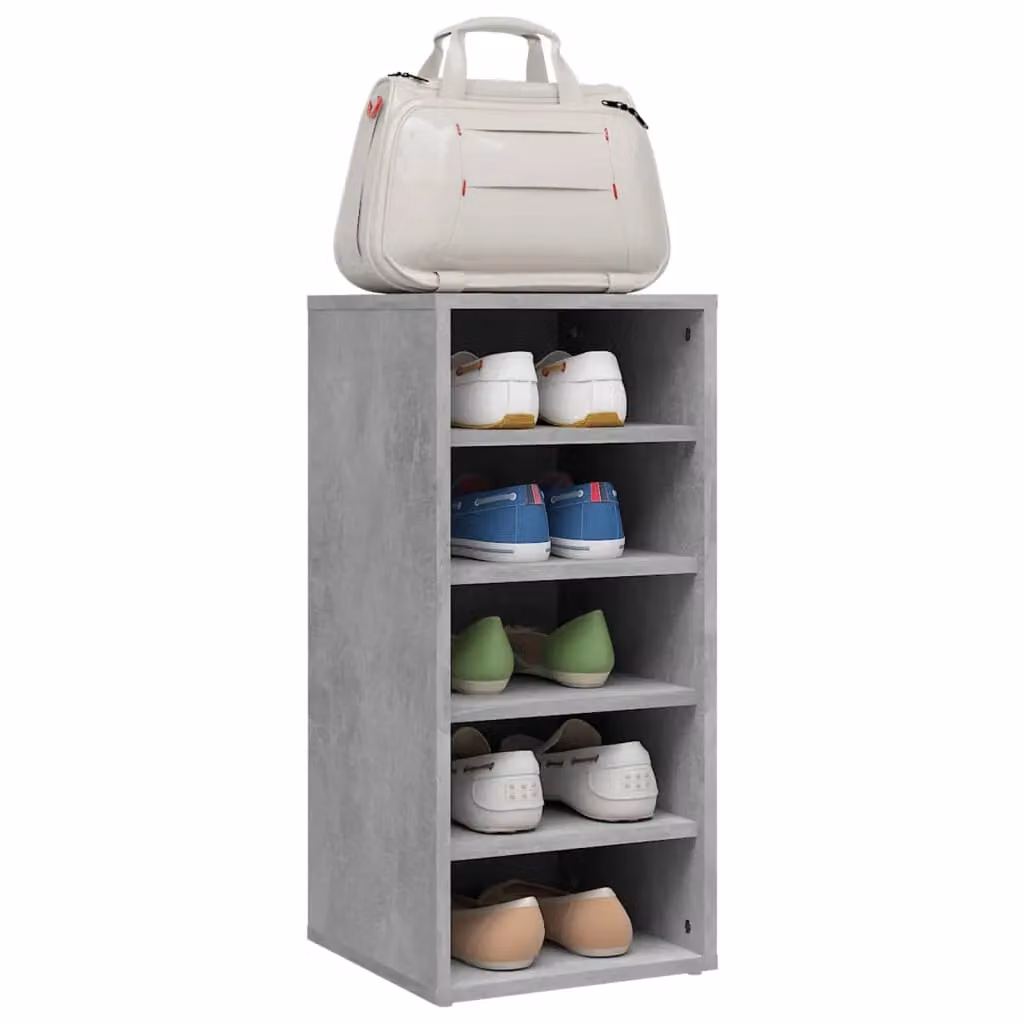 Berkfield Home Set of 2 Wall Mounted Shoe Cabinets in Concrete Grey, W/D/H: 31.5 x 35 x 70 cm – 3