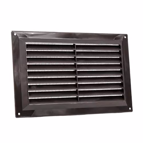 Map Brown Plastic Adjustable Air Vent Grille with Flyscreen Cover